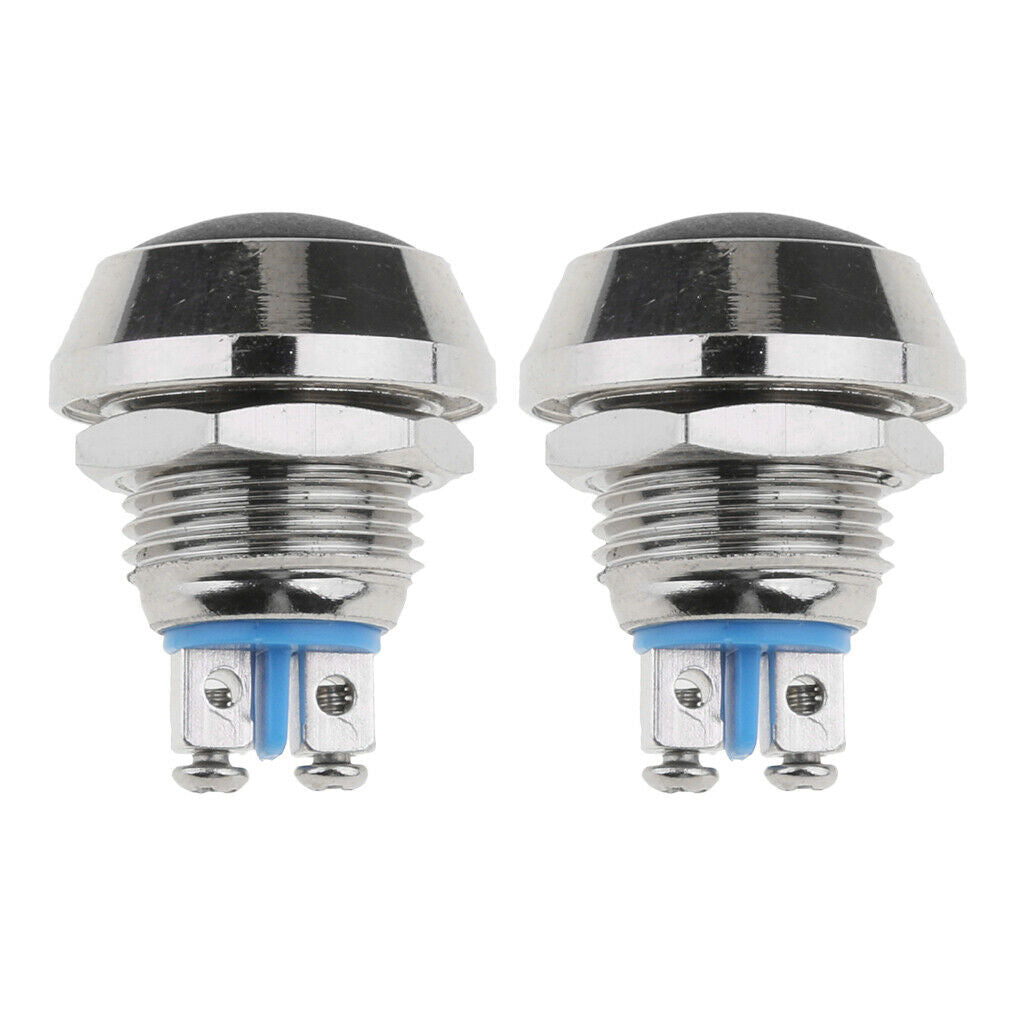 Push Button Waterproof Switch Car Auto Engine PC Power Start Black,Pack of 2