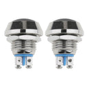 Push Button Waterproof Switch Car Auto Engine PC Power Start Black,Pack of 2