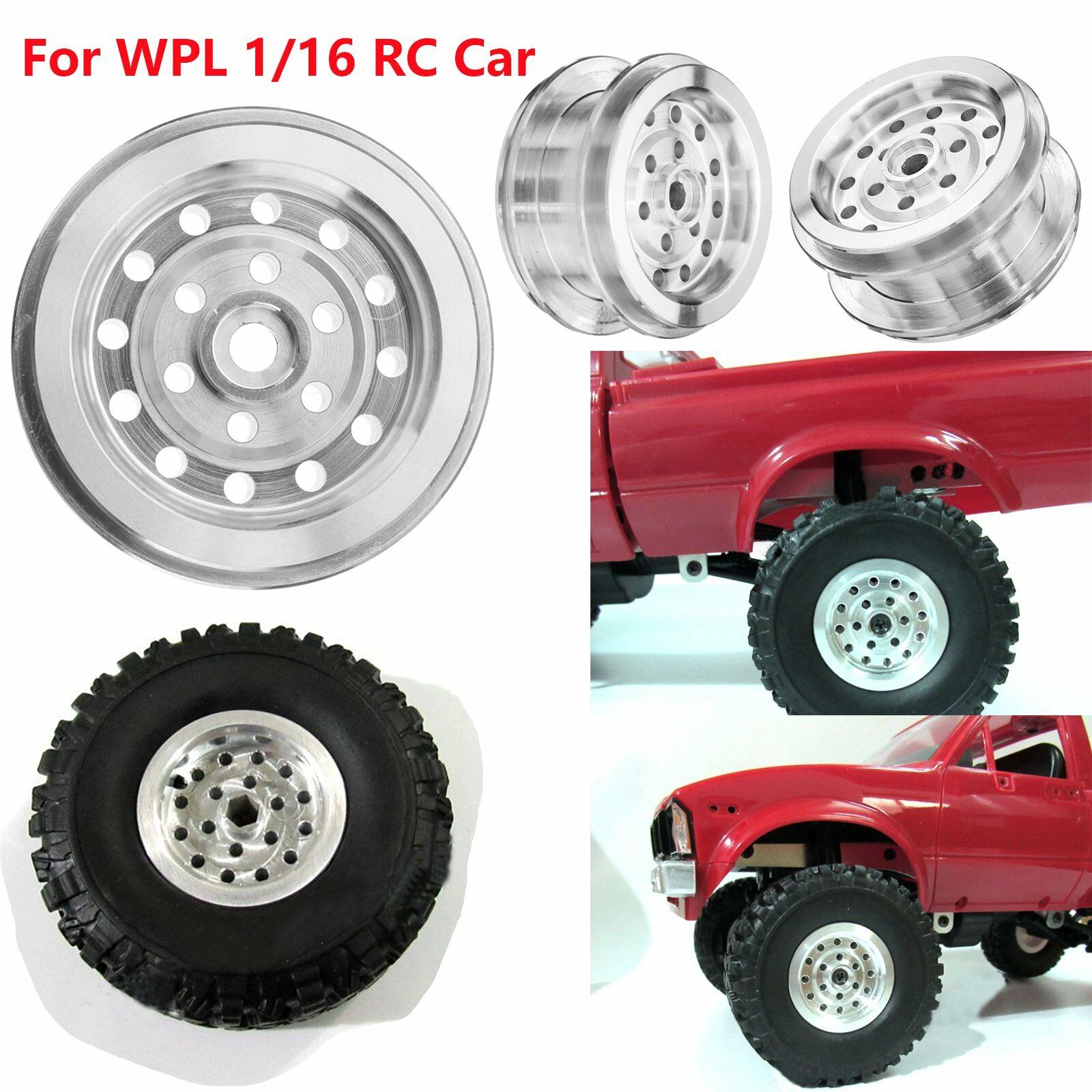 Metal Wheel Rim for WPL B1 B14 B16 B24 C14 C24 Military Truck Car 1/16 Upgrade