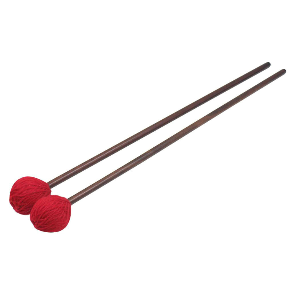1 Pair Marimba Xylophone Mallets Sticks Red Hammer Head 42.5cm for Kids Adults