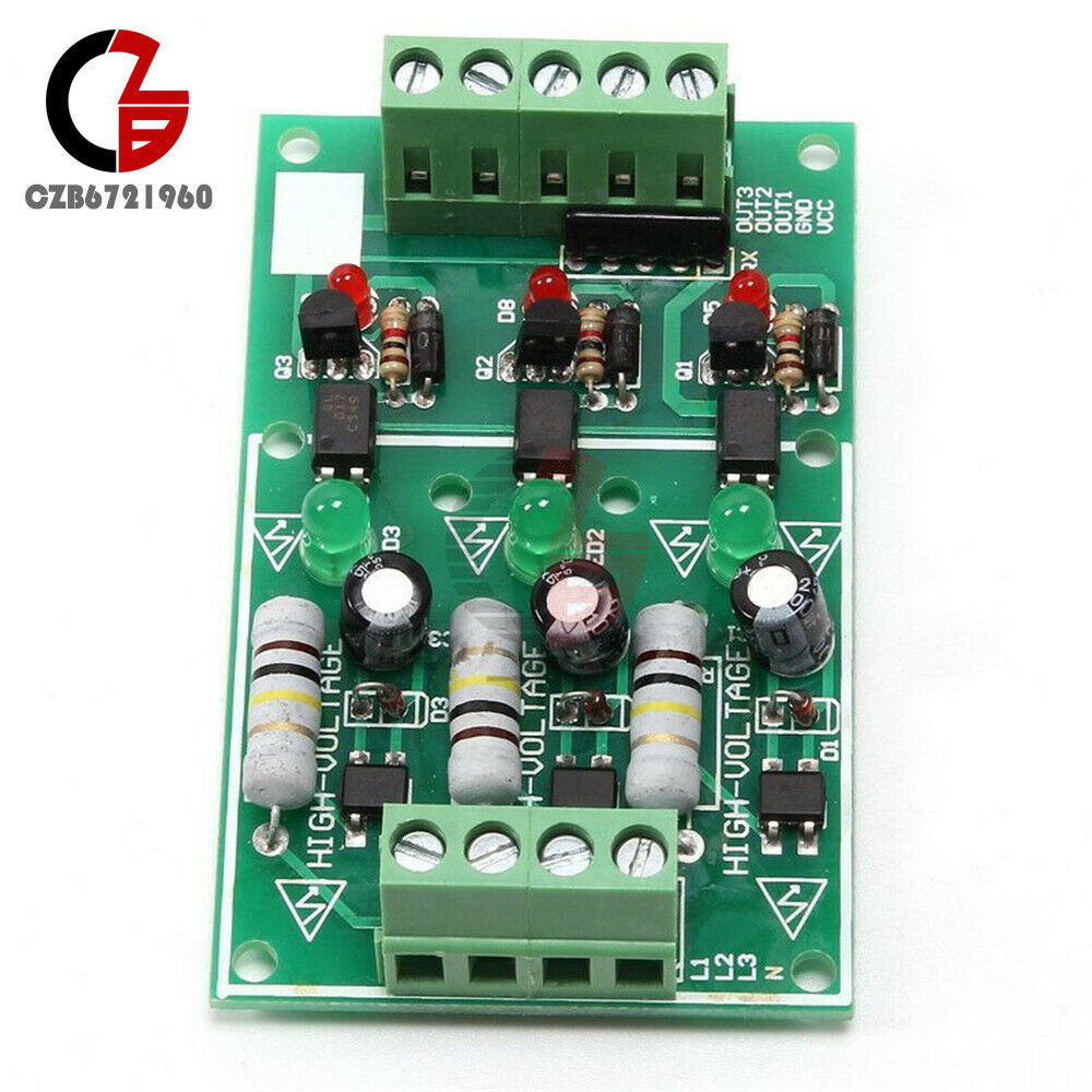 3-Channel AC 220V Optocoupler Isolation Module Testing Module No PCB Holder