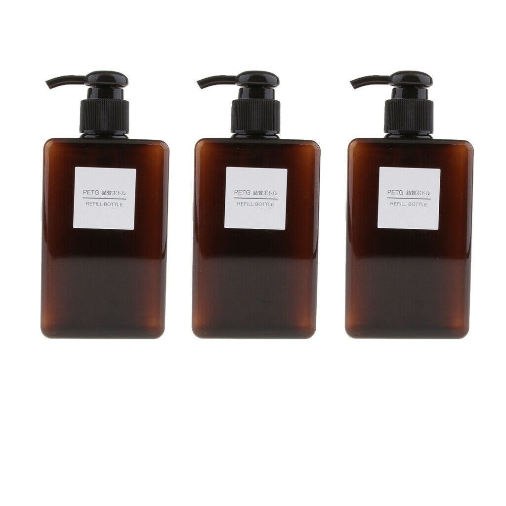 3 Pieces Brown Shampoo Bottle Pumps for Smooth Pumping for Shampoo, Conditioner,