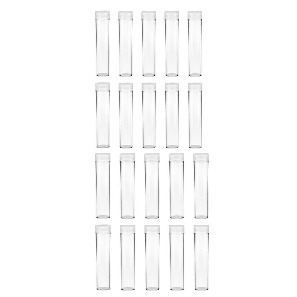 20pcs/Lot Plastic Clear Holder Storage Tube for 25mm Coins Collectors Accs