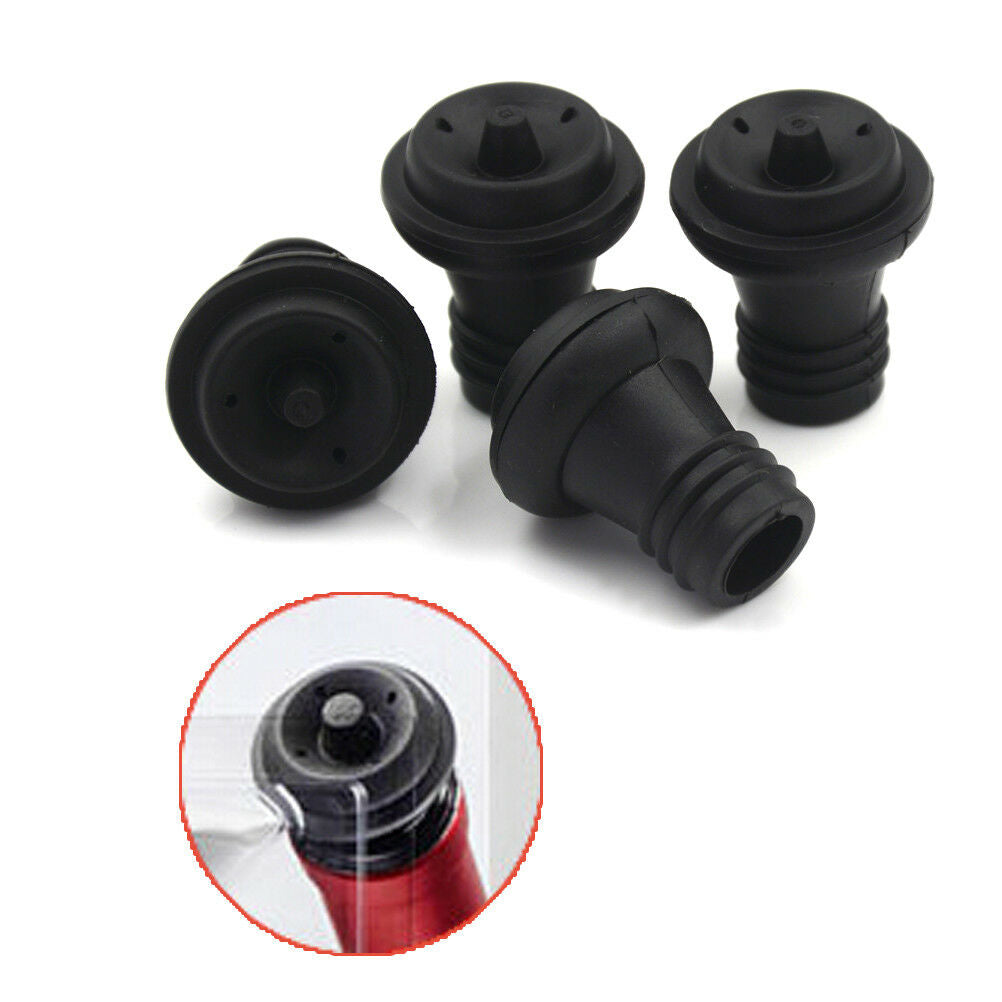 4pcs Black Wine Bottle Vacuum Saver Sealer Plug MNtton Stoppers Preserver P SJ