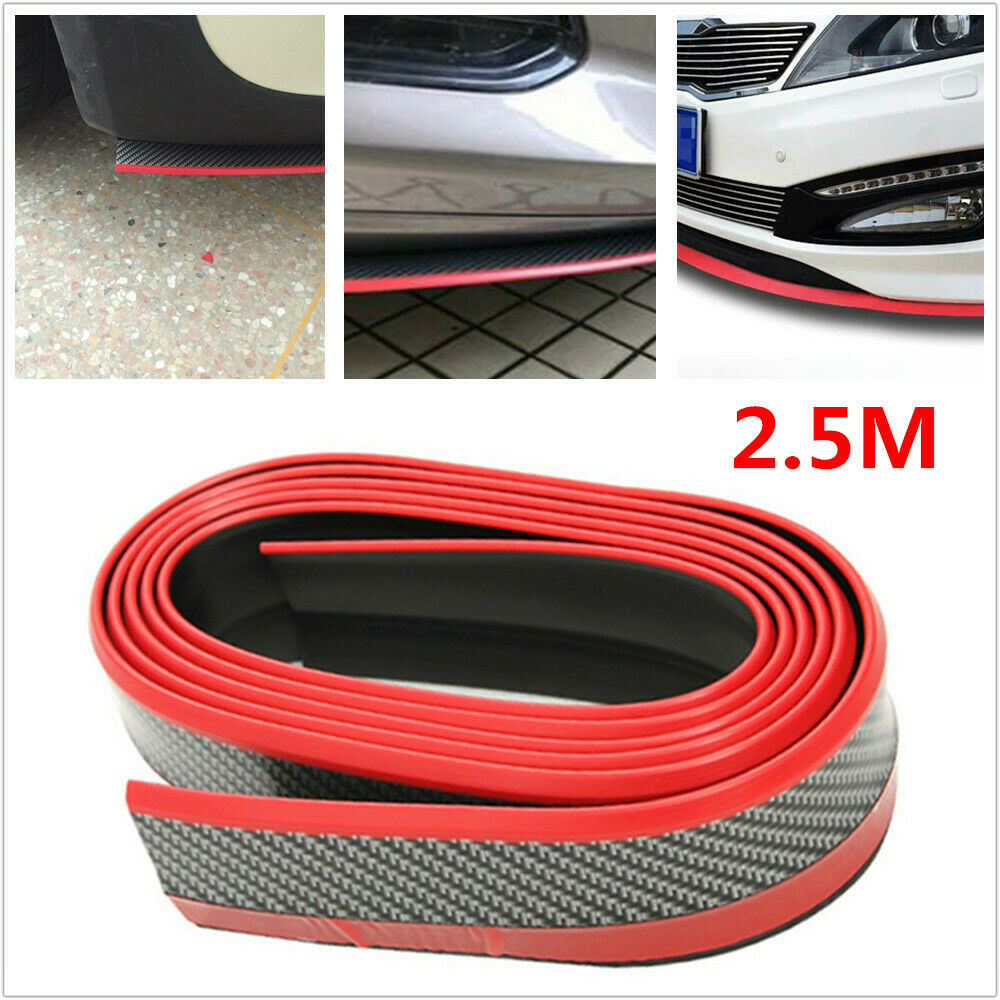 1PC 2.5M Car SUV Front Bumper Lip Splitter Body Spoiler Chin Skirt Protector Red