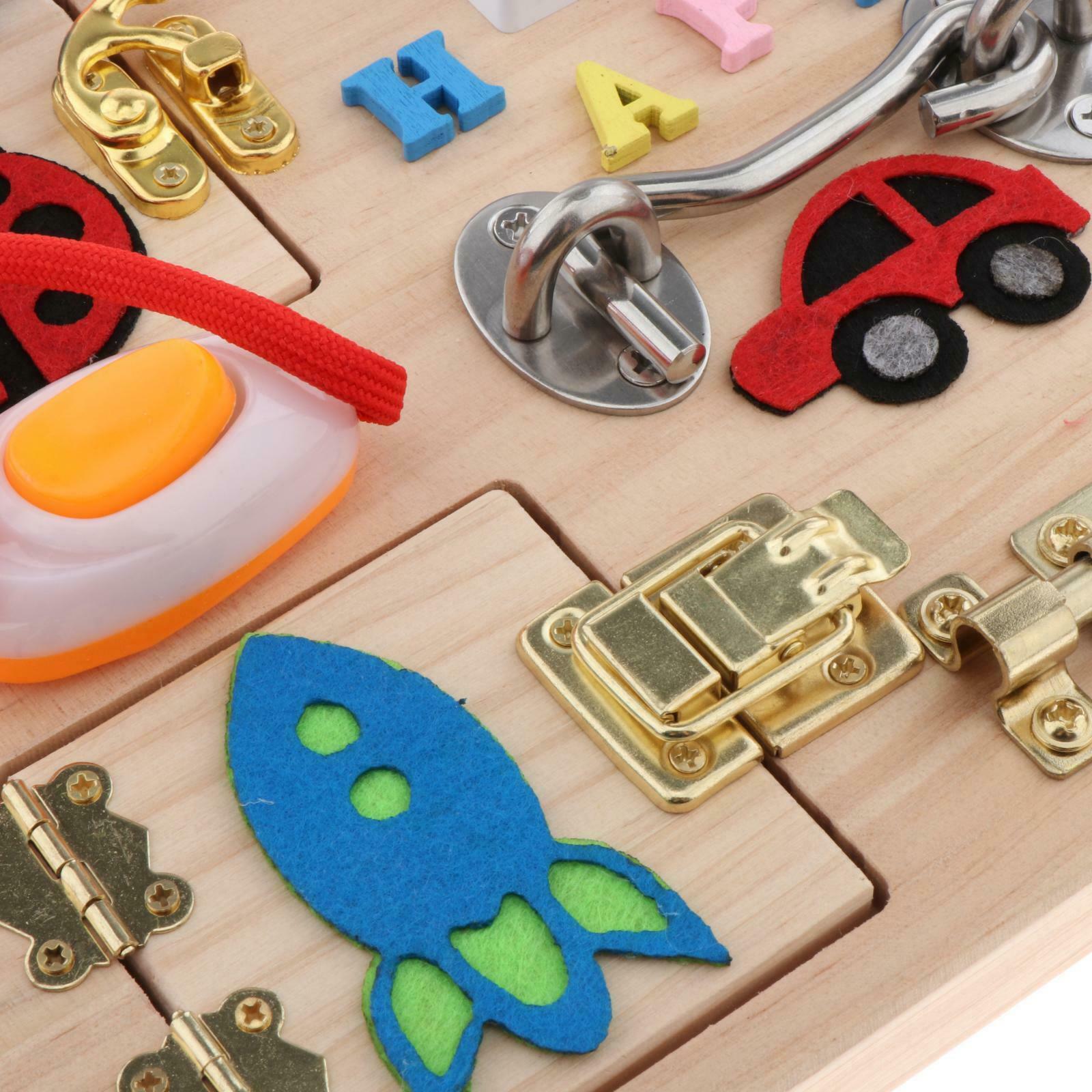Wood Busy Board Lock and Keys Skills Early Educational Toys for Toddlers