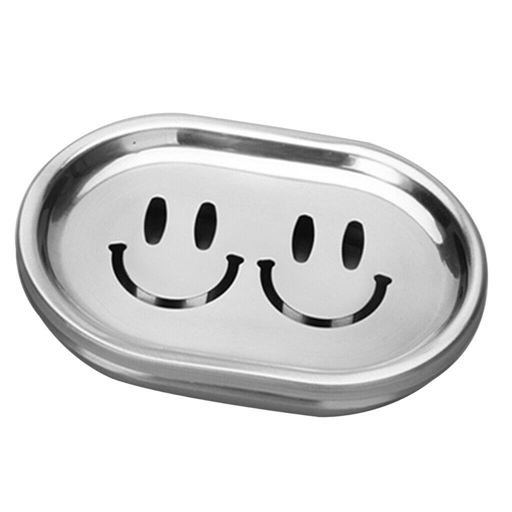 Stainless Steel Water Draining Soap Dish Case Holder Drainer Stand Bathroom
