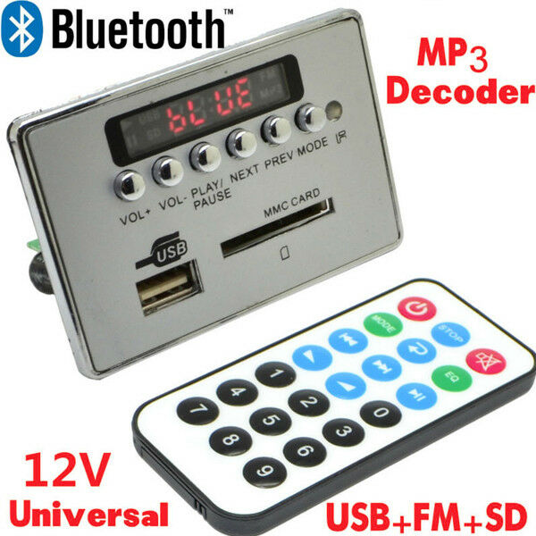 12V Autos Bluetooth Wireless MP3 Decoder Board Audio Module USB SD TF FM Radio