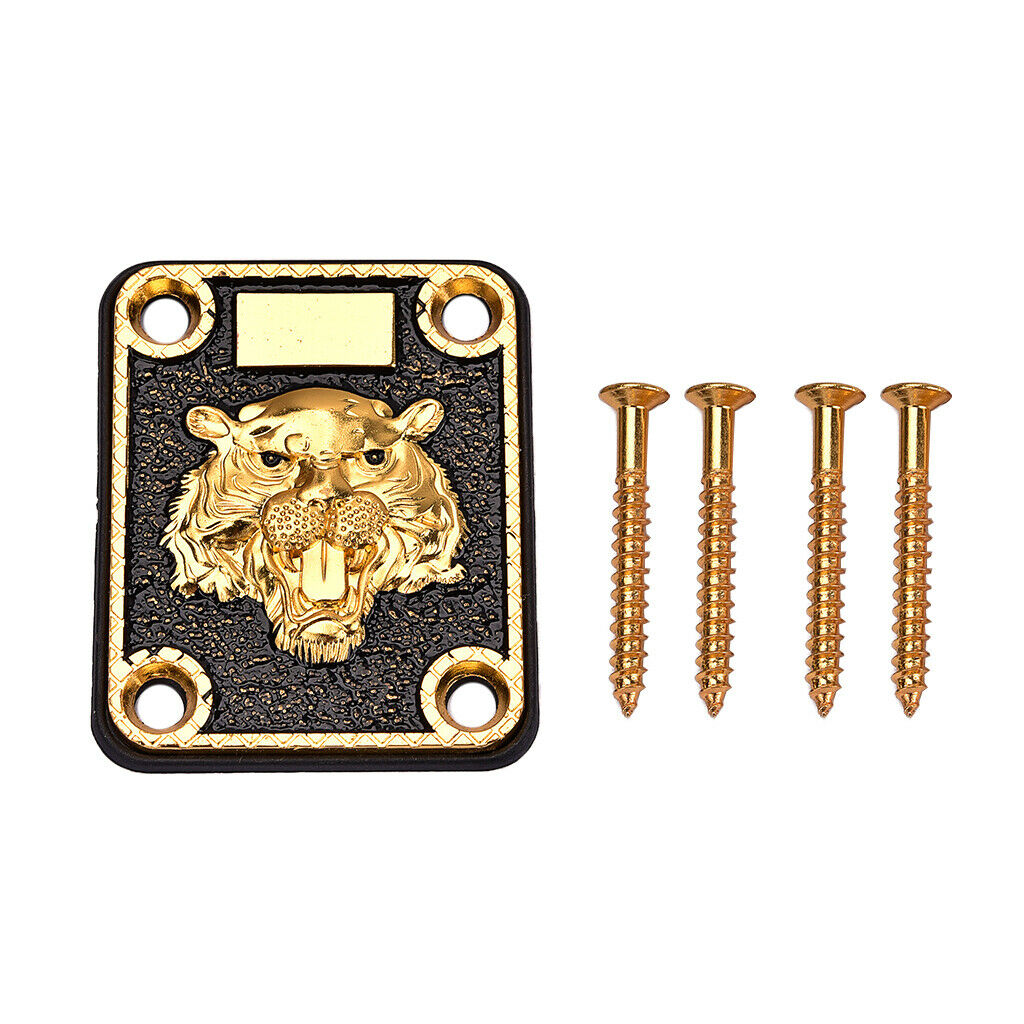 Guitar Neck Plate w/ Screws Cushion Pad Set for Electric Guitar Accessory