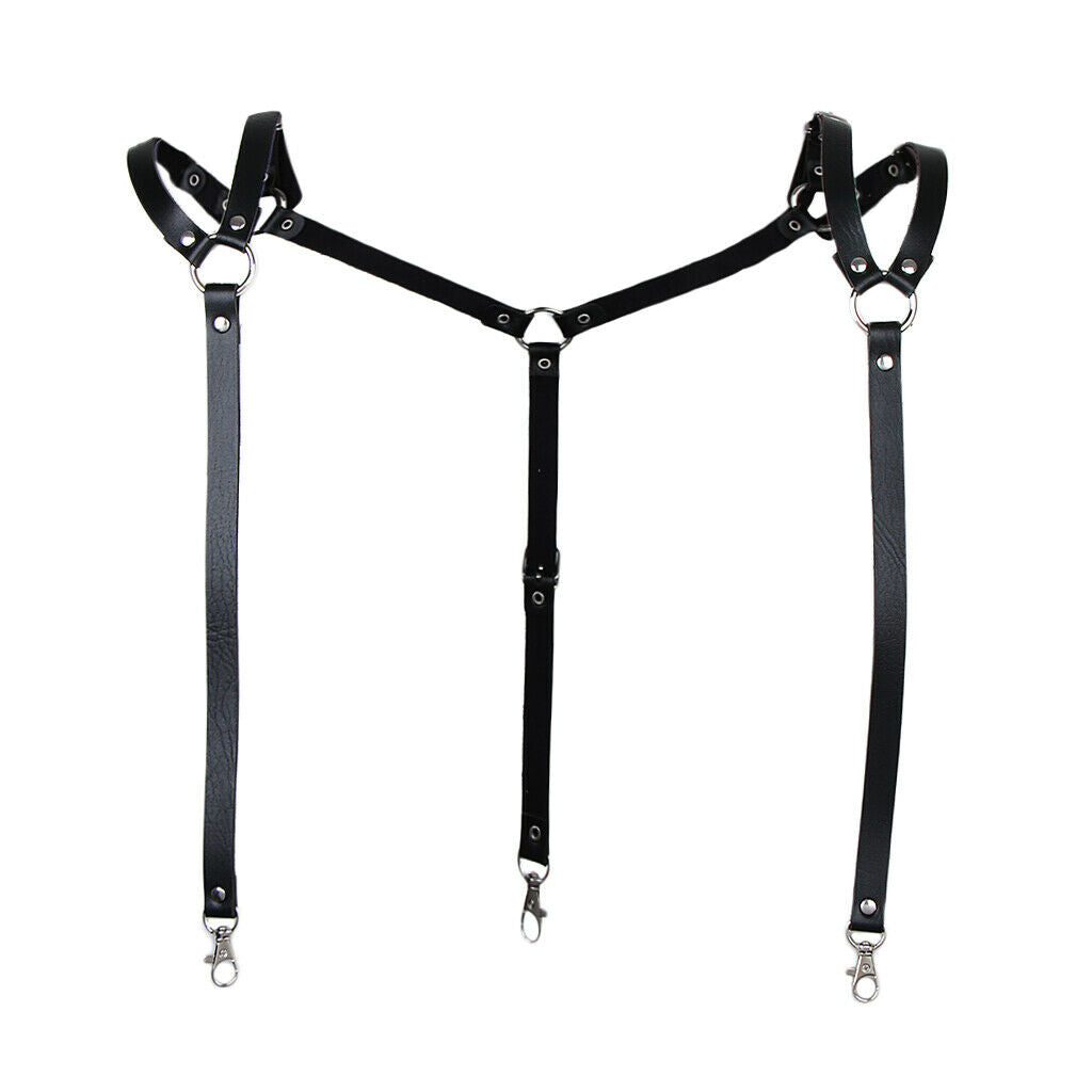 3 Men's Leatherette Suspenders Business Shirt