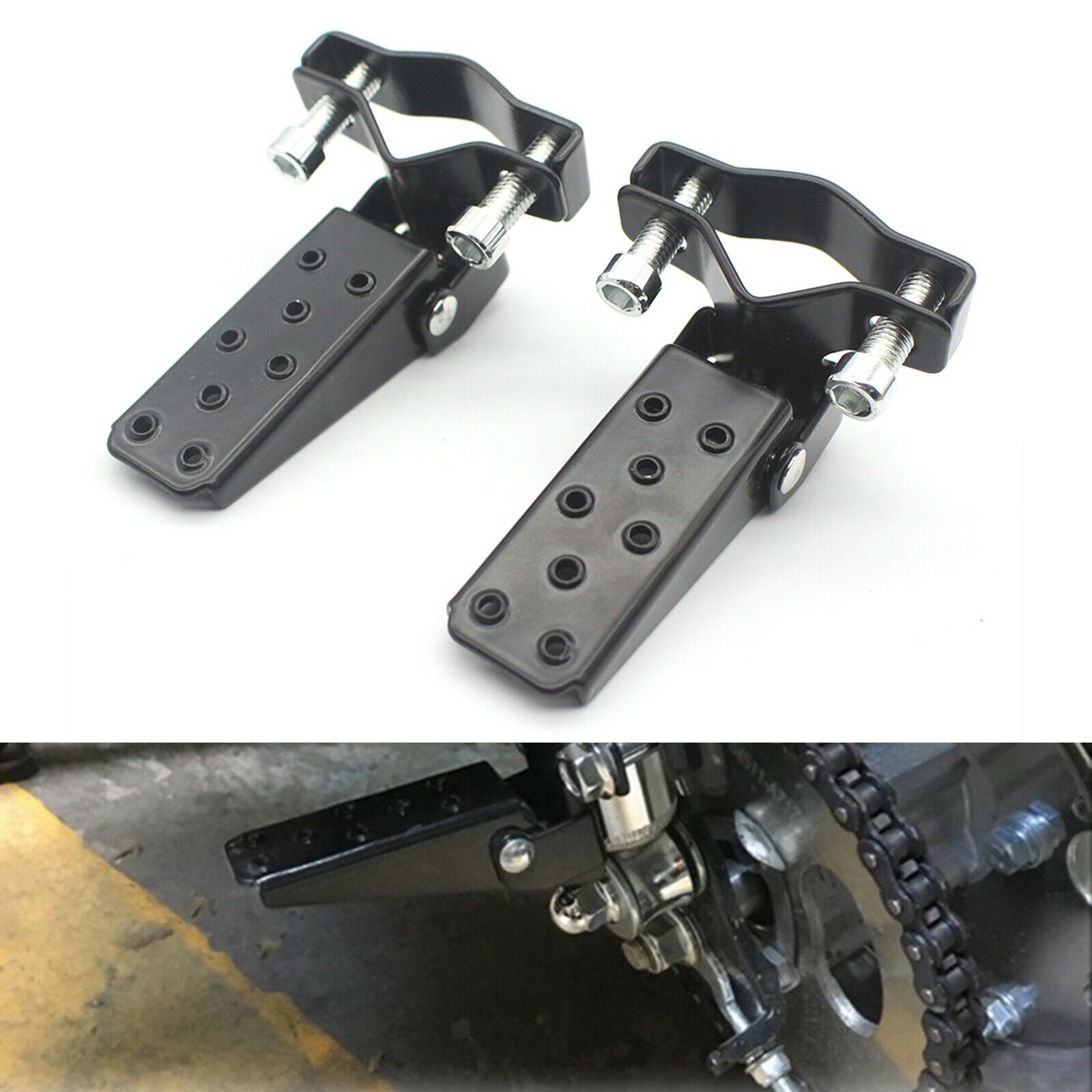 1Pair Universal 25mm-30mm Motorcycle Metal Footrests Pedals Spare Parts