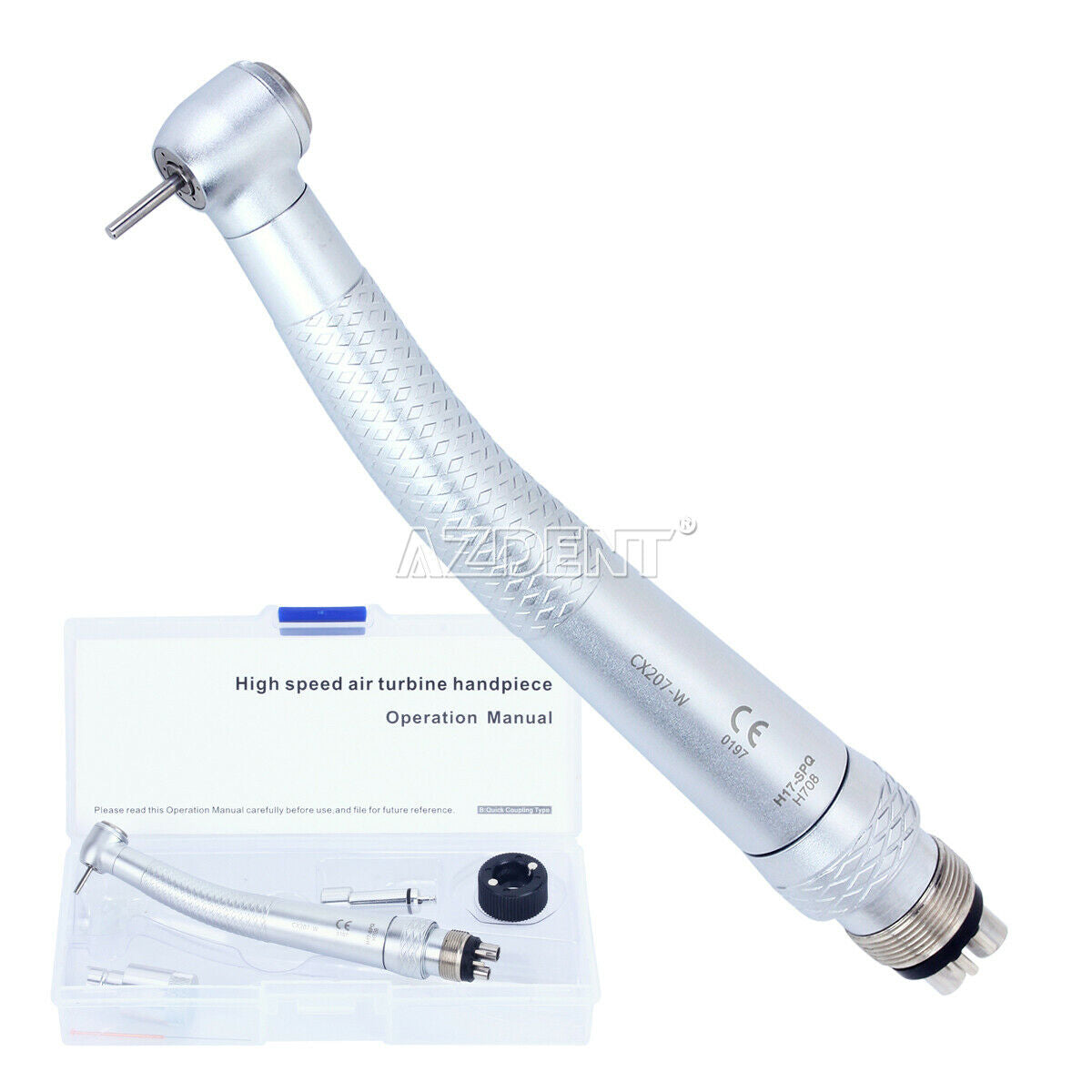 5PCS Dental High Speed Handpiece 3-Way Spray With Quick Coupling Push Button