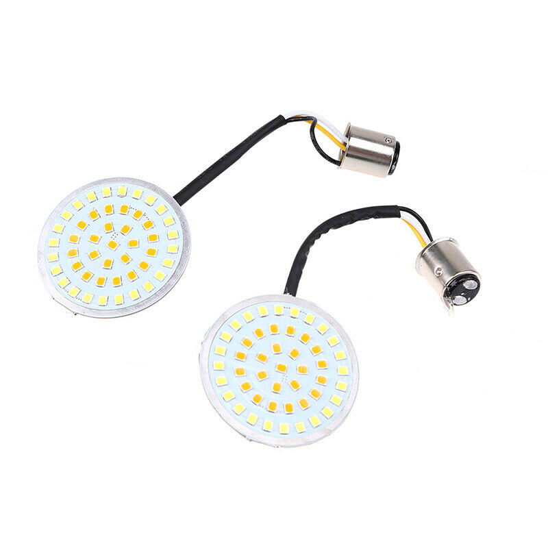 Round Amber White 48LED Turn Signal Inserts Light 12V Universal For Motorcycle