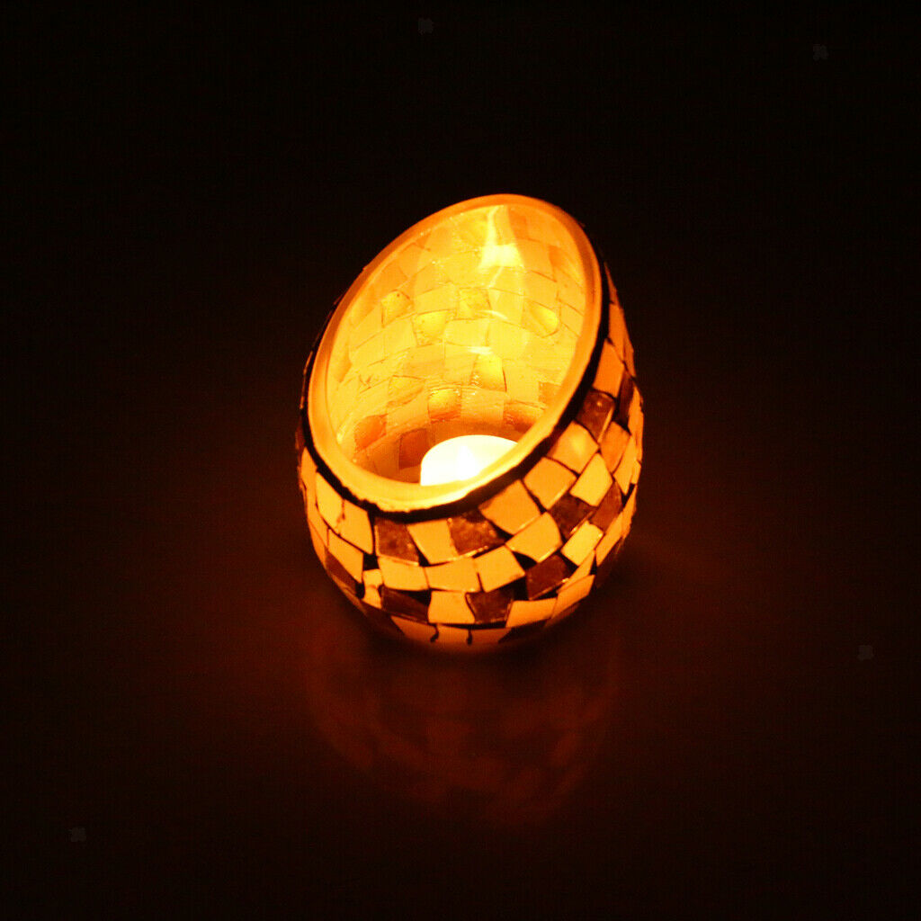 Crackle Pattern Mosaic Candle Holder Valentine's Day Decoration