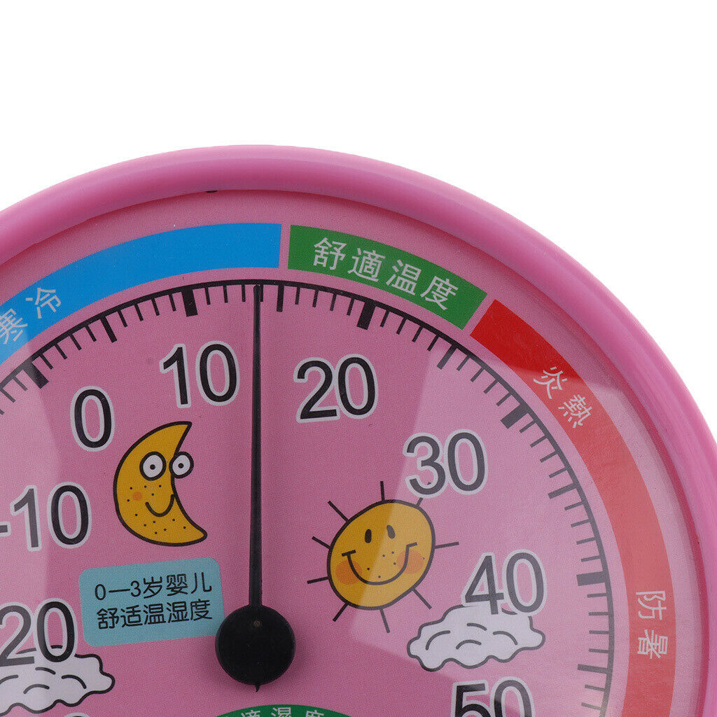 Indoor Outdoor Thermometer Temperature Meter Wet Hygrometer Humidity Pink