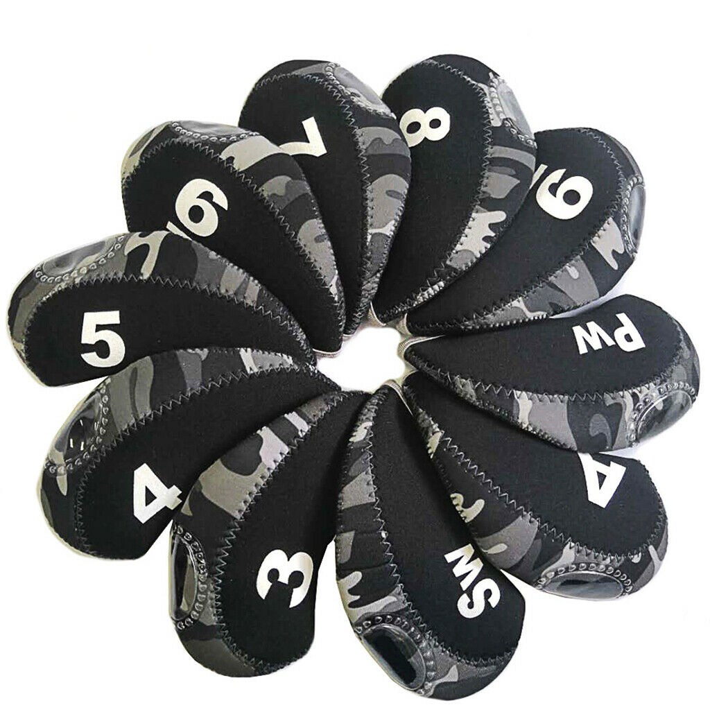 10Pcs/Pack Nylon Golf Iron Covers Set Golf Club Head Cover Golf Iron Head Covers