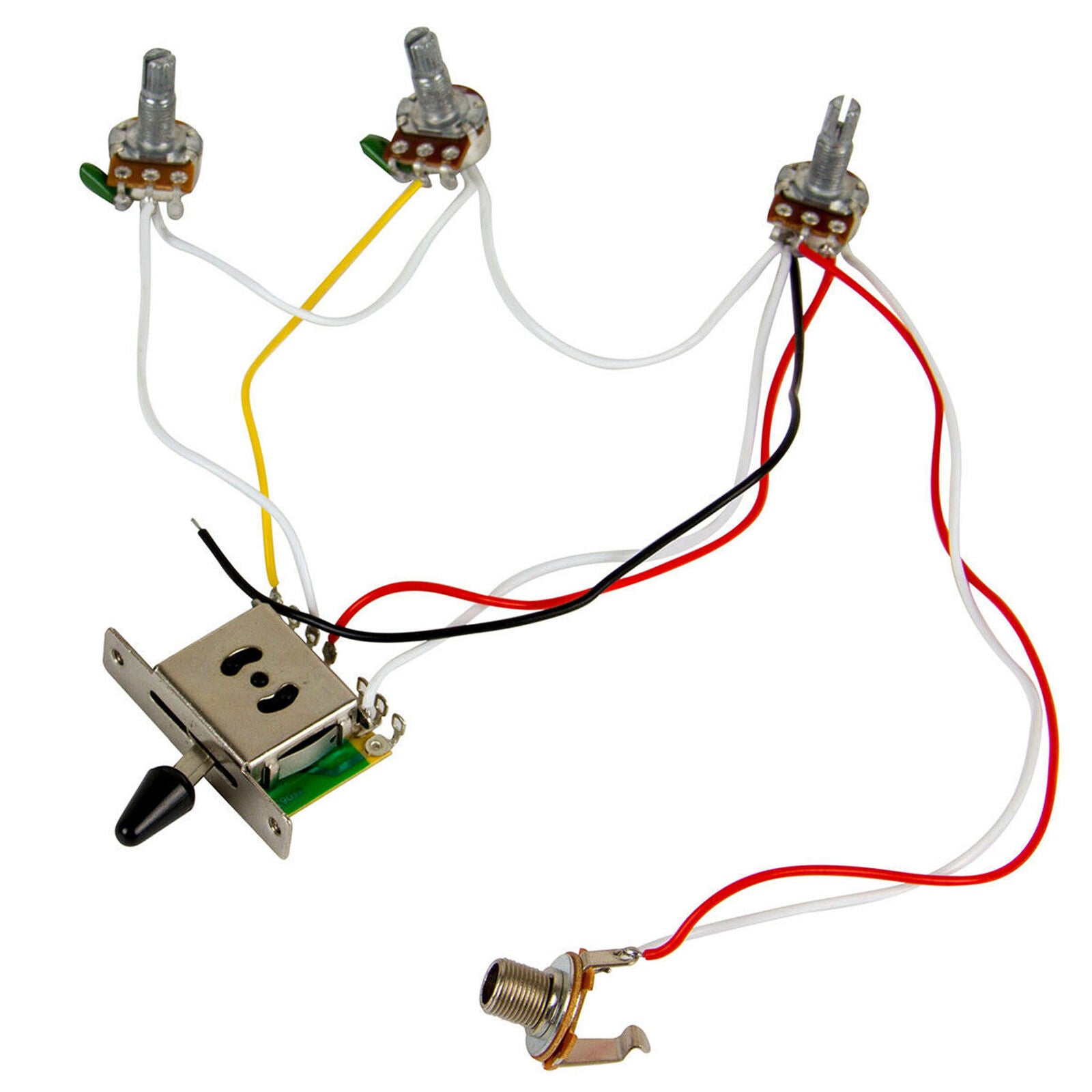 Guitar Wiring Harness Kit 5 Way Switch 1V2T 500k Pots for Fender Strat