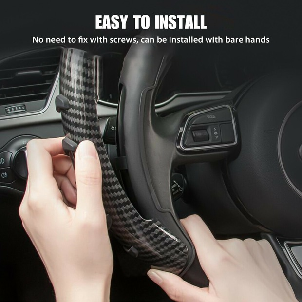 2X Car Steering Wheel Booster Non-Slip Cover Carbon Fiber Universal Accessories