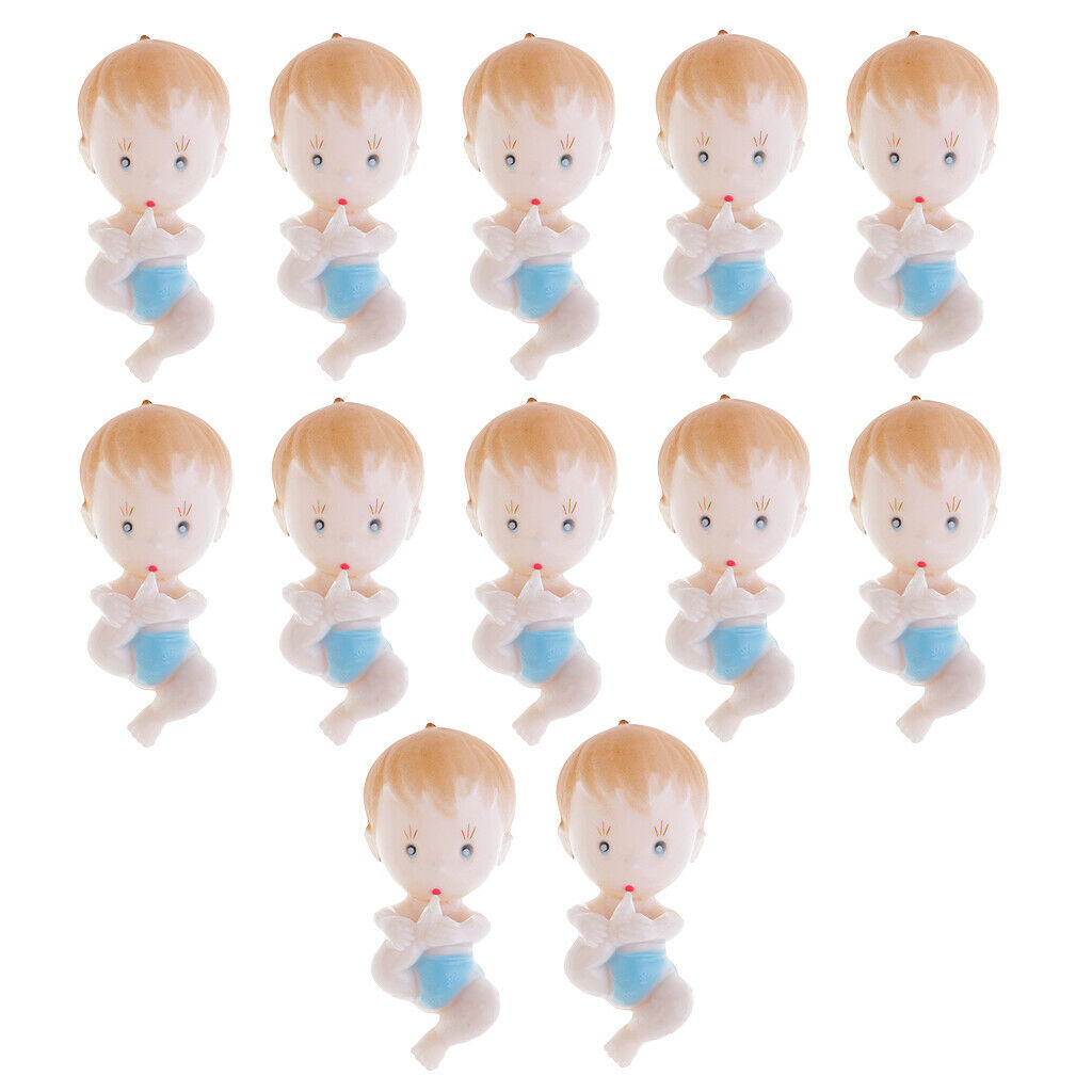 12 Pieces Cute Baby Foot Boys Girls Party Favor Christening Baby Shower Blue