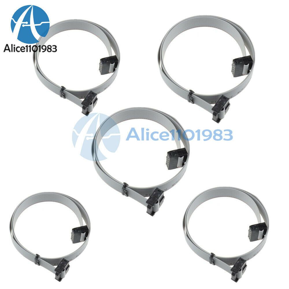 5PCS 70CM 10Pin USBISP USBASP JTAG AVR Download Wire 10P Ribbon Cable 2.54mm
