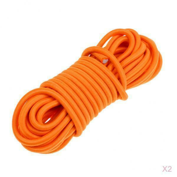 2pcs 5mm X 5 Meters ORANGE ELASTIC BUNGEE ROPE