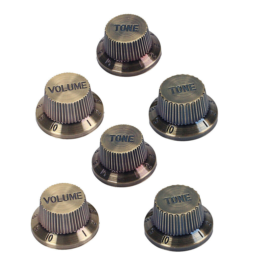 6pcs Bronze Speed Volume Tone Control Knobs For Electric Guitar