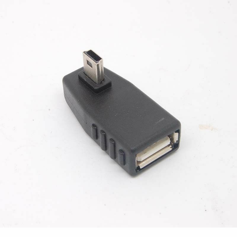50pcs 90 Degree left  A Female to 5-pin B Male Mini USB OTG Host adapter USB2.0