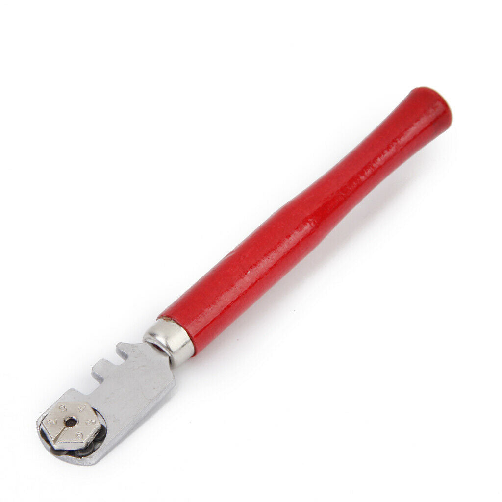 Self-Lubricating 6-Wheel Tipped Glass Glazing Cutter Cutting Craft Hand Tool