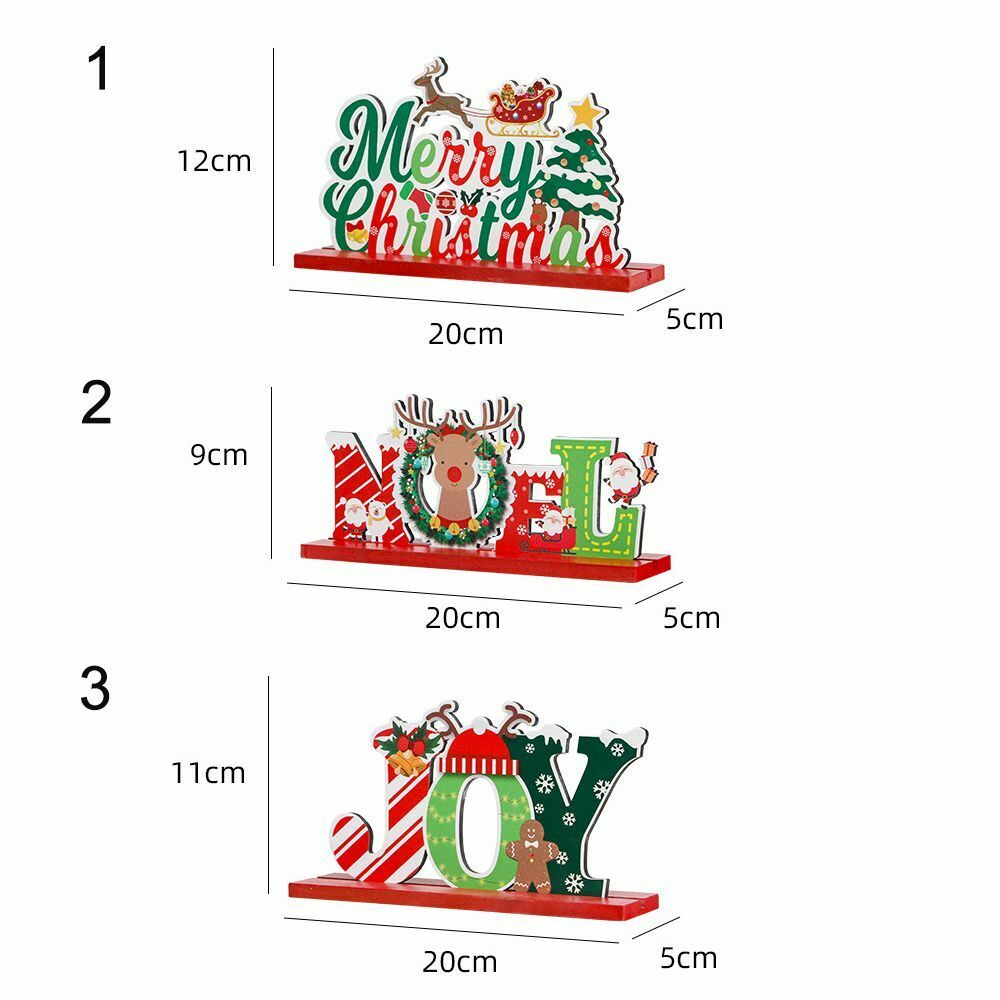 Desk Wood Craft Xmas Desktop Decorations Wooden Ornaments Christmas Table Decor