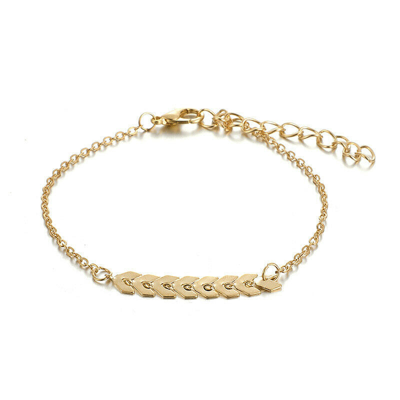 5 flower hollow arrow leaves Women Tassels Leaves Circular Chains Bangle .l8