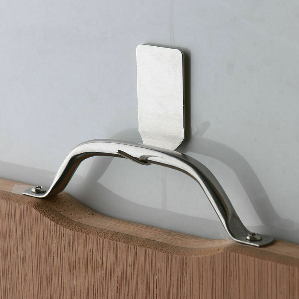 8 pieces stainless steel self-adhesive hooks wall storage hanger kitchen