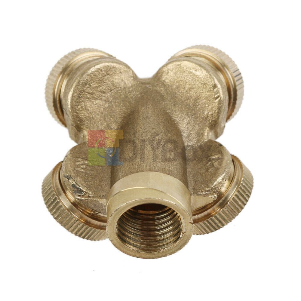 Brass Spray Misting Nozzle 4 Holes Garden Sprinklers Fit Hose Water Connector