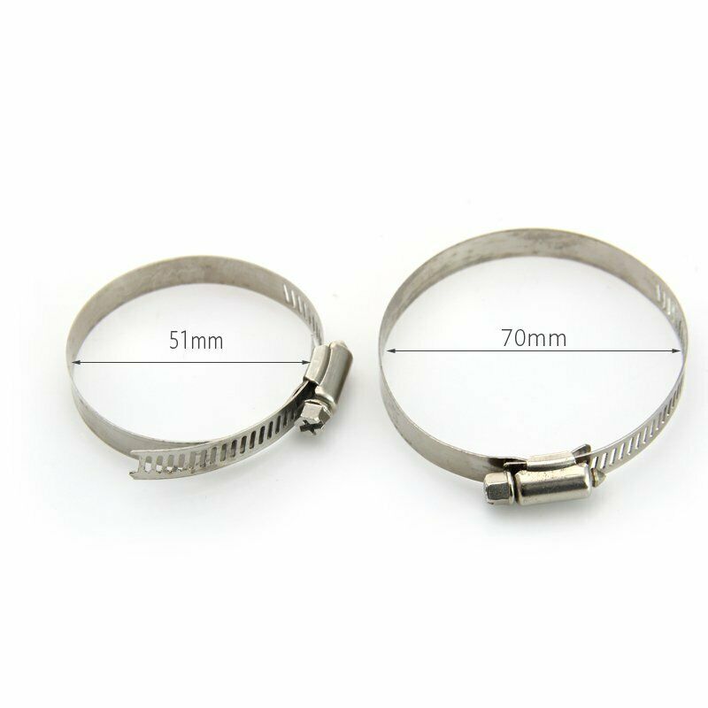 1X Chrome-plated Motorcycle Exhaust Pipe Heat Shield Cover Guard & 51-70mm Clamp