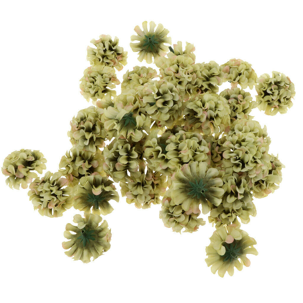 40Pieces 4.5cm Silk Lilac Flower Head Bud DIY Craft Wedding Clip Decor  H