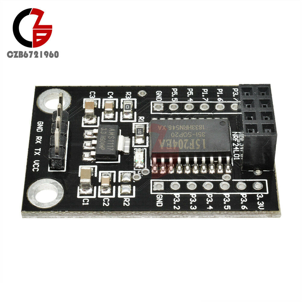 STC15F204 Development Board Wireless NRF24L01 Module I/O UART Serial 3.3V 5V