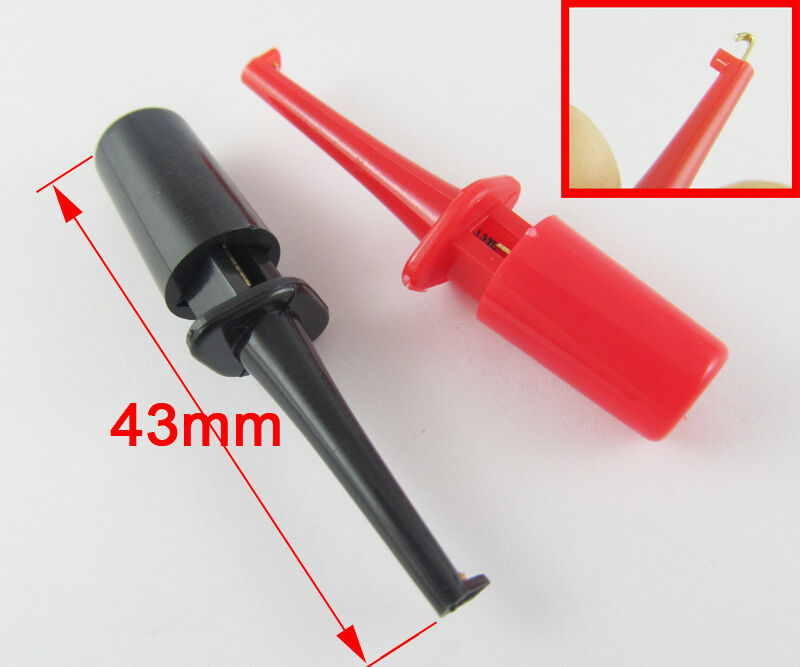 4 pairs 43mm Single Hook Clip Round Grabbers Test Probes Hook Clip SMD IC Hook