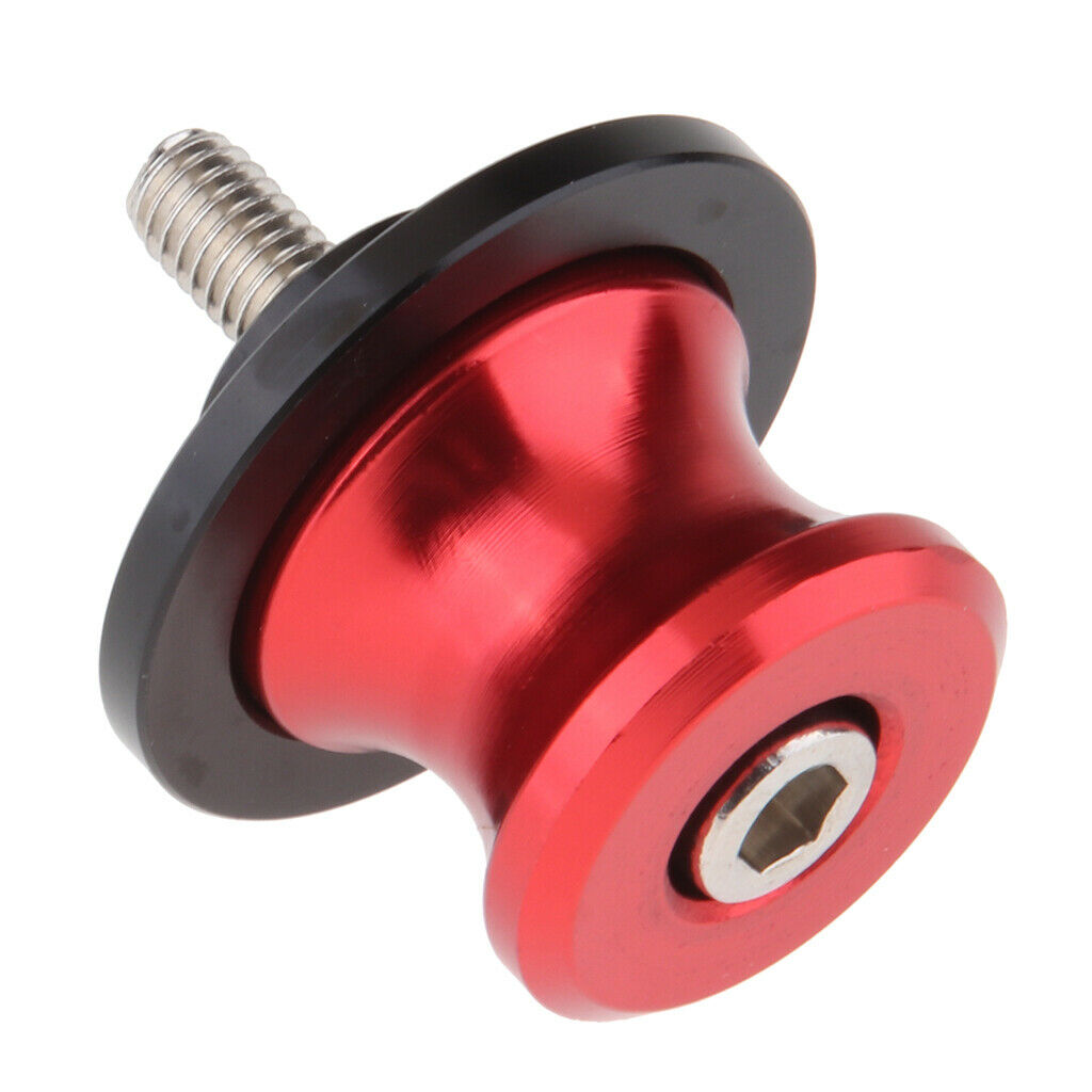 4 Pieces 6mm Motorcycle CNC Swing Arm Slider Spools for Yamaha Black+Red
