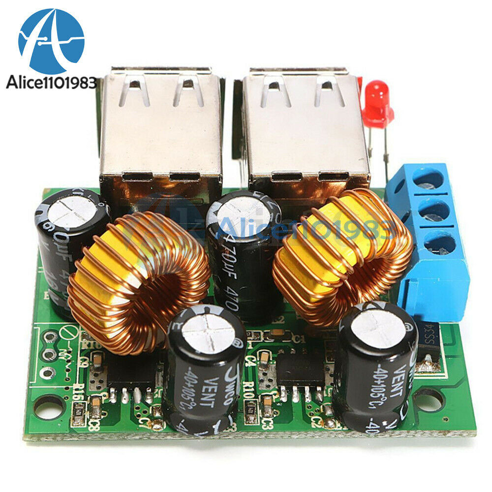 5PCS 4-USB Port Step-down Power Supply Converter Board DC 12V 24V 40V to 5V 5A