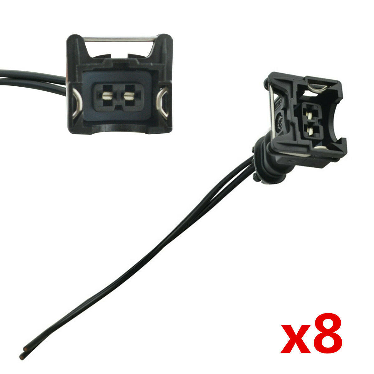 8X Fuel Injector Connector Wiring Plugs Clips For EV1 OBD1 Pigtail Cut & Splice