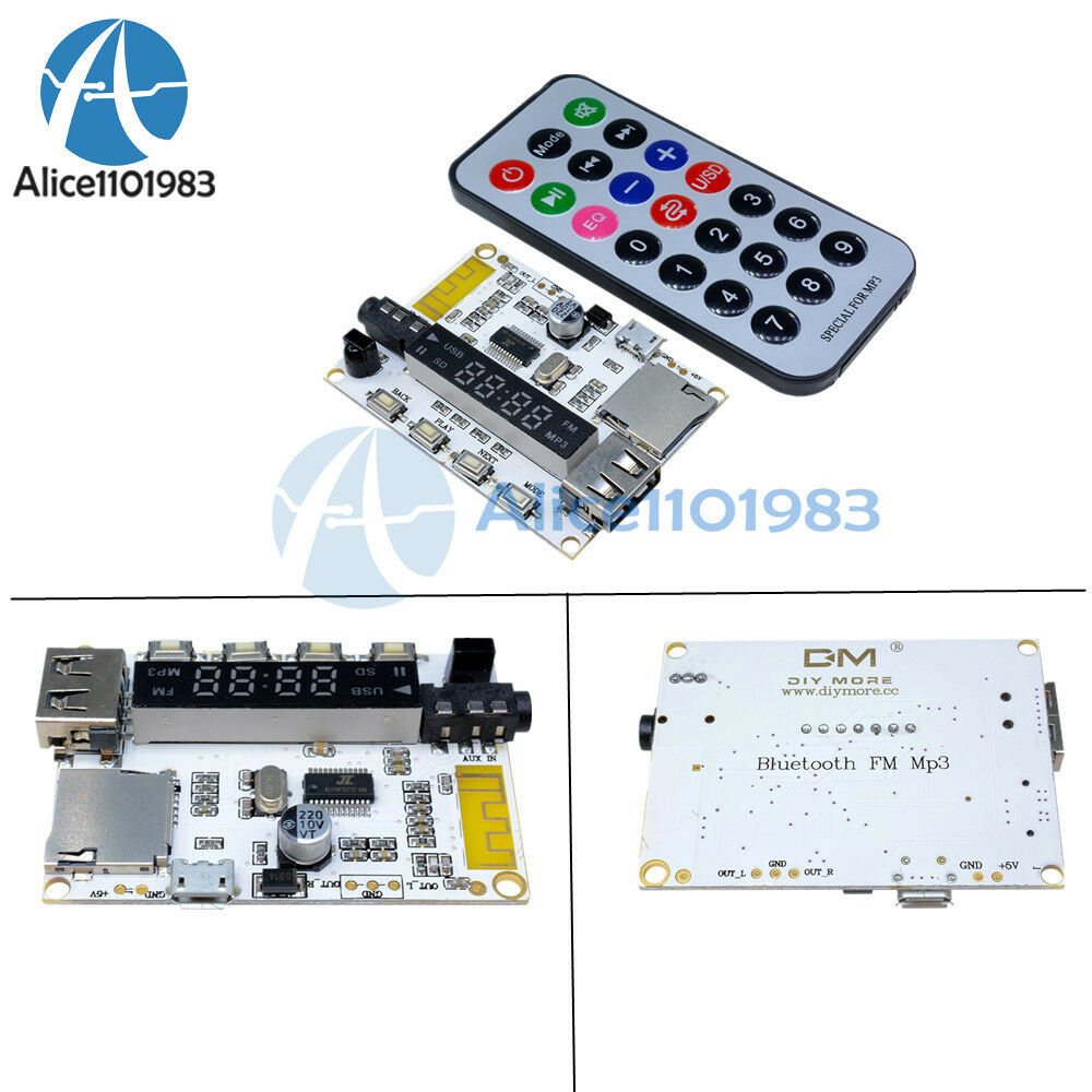Bluetooth Sound Decoder Infrared Remote Control Board Car MP3 FM TF MicroSD Card