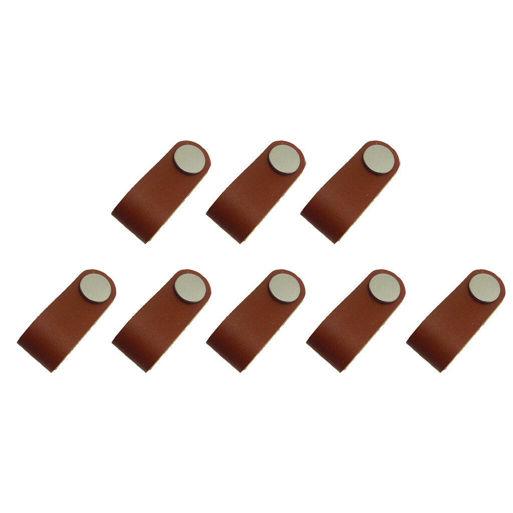 8x Leather Door Handles knob For Cupboard Drawer Pull Knob Furniture Decor