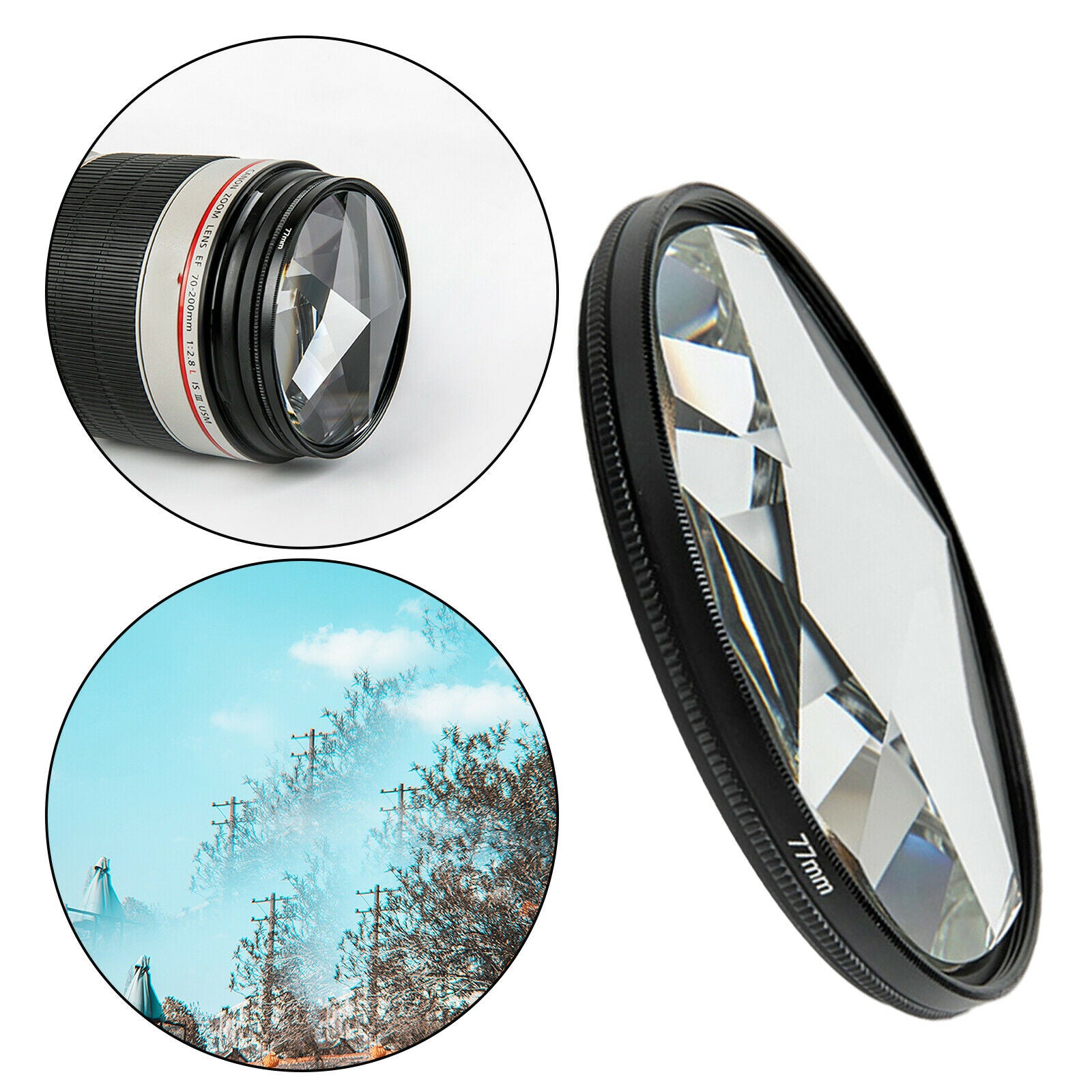 77mm Pentaprism Prism Camera Filter Multiple Refractions SLR Equipment