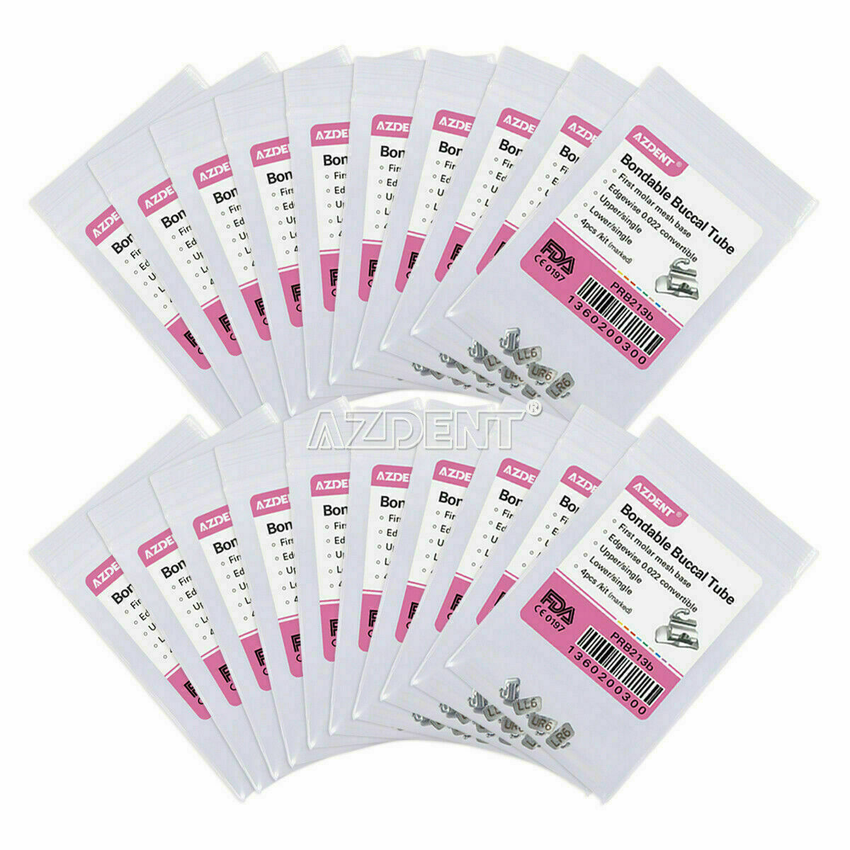100Bag Orthodontic Bondable Buccal Tube Edgewise 022" For 1st Molar AZDENT