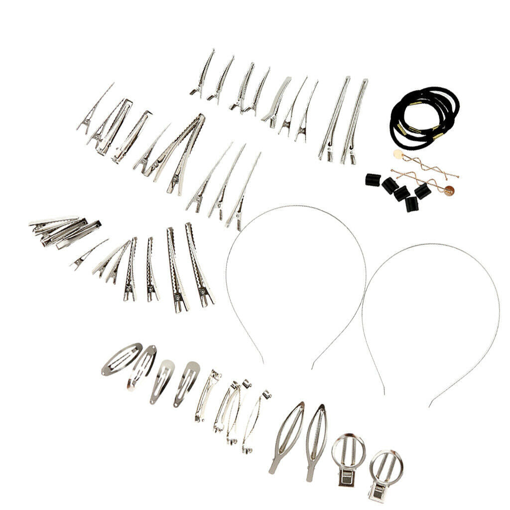 57Pcs Set Blank Hair Clips Hairpin Headband Hair Bows DIY Craft