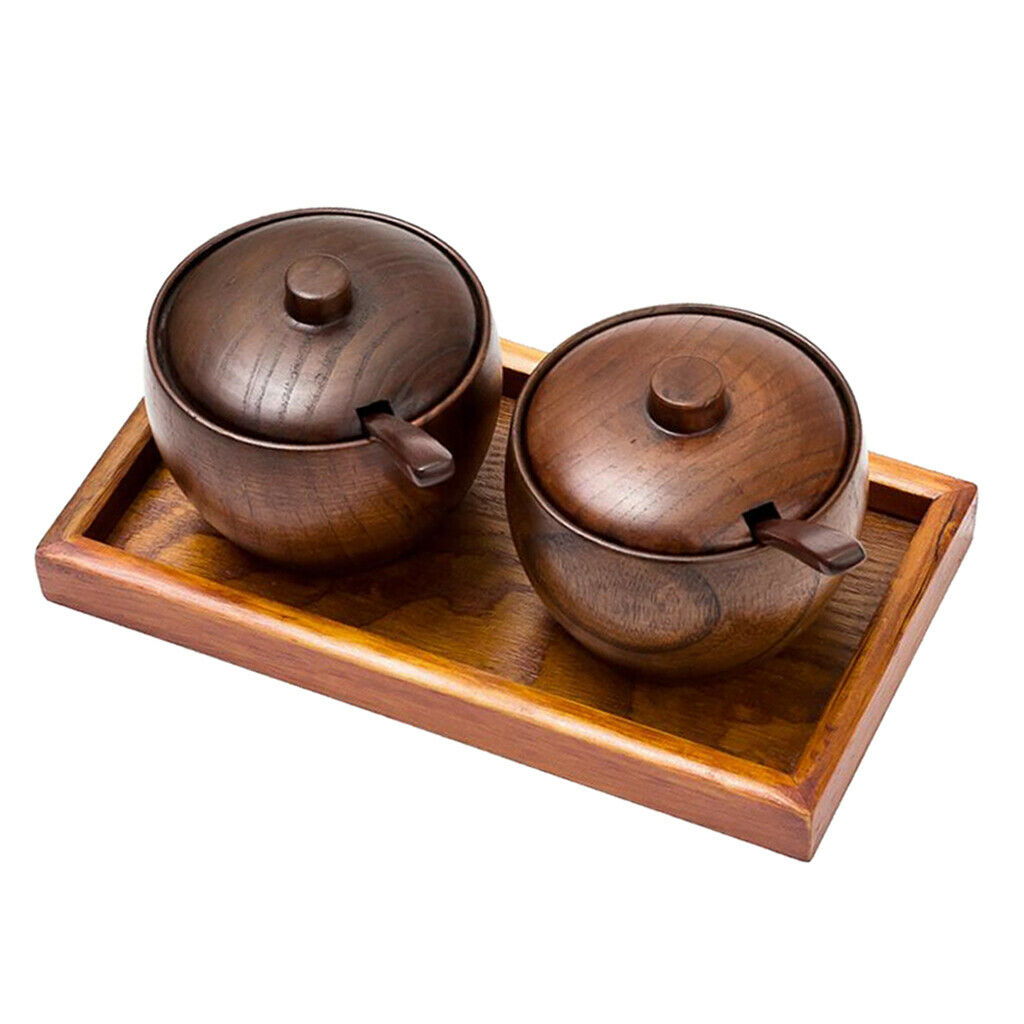 Wooden     Seasoning     Pot     Condiment     Canister     Spoon     Tray