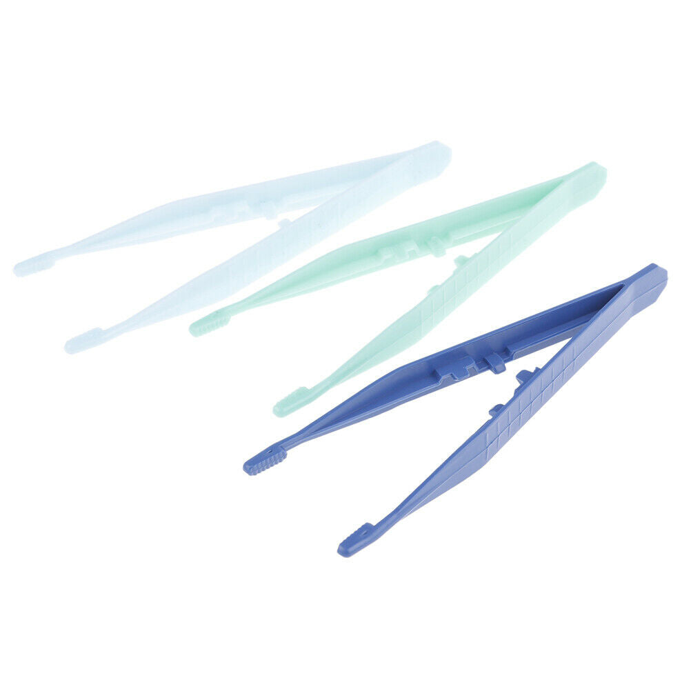 10X'Reptiles Feeder Tweezer Plastic Terrarium Clamp Feeding Tongs Tool Ski.l8