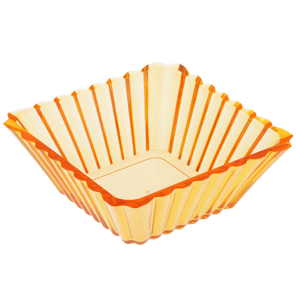 Acrylic Salad Fruit Dessert Candy Snack Dish Bowl Holder Tray Basket Orange