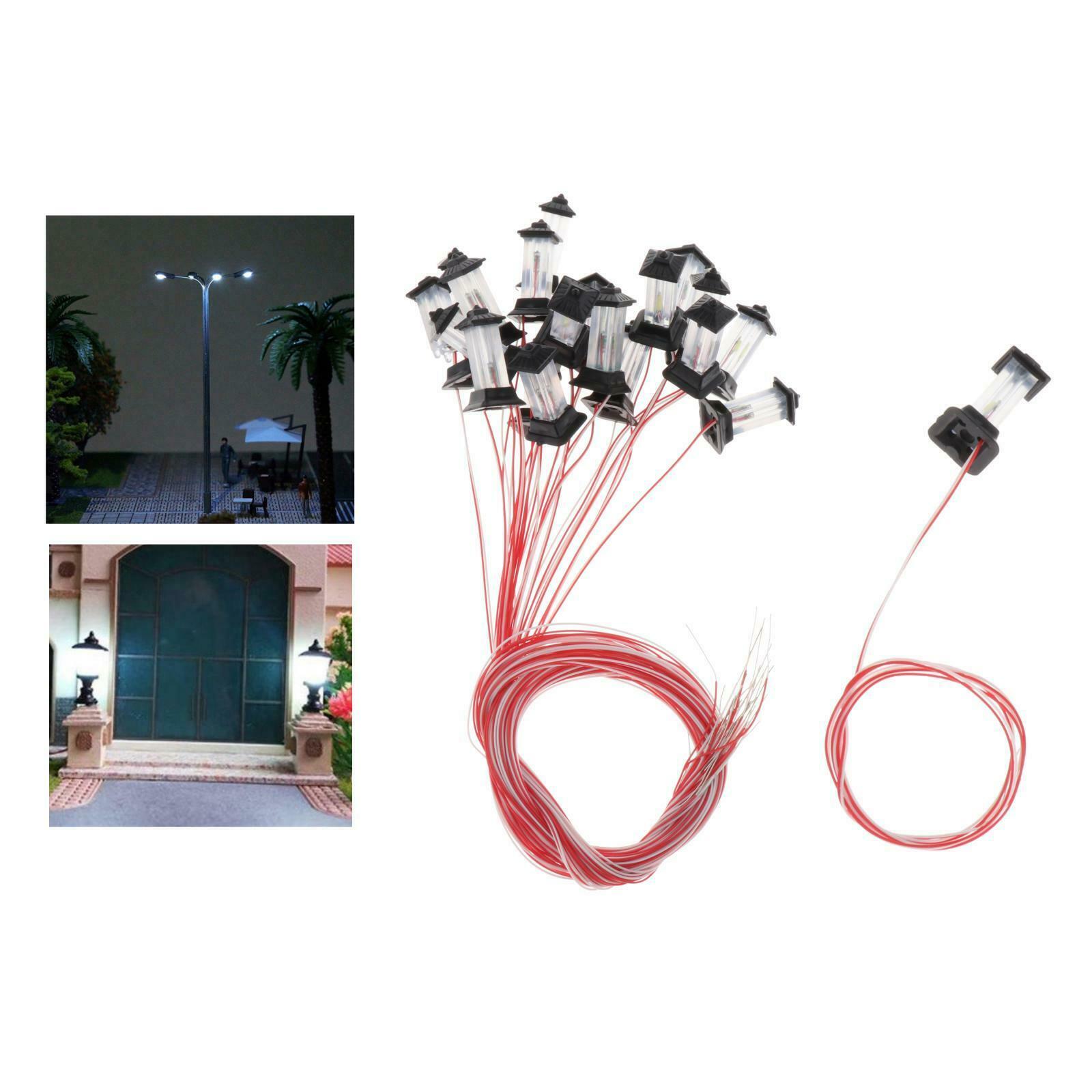 20pcs Lawn LED Light Micro Landscape Railroad Lamppost Accessories 1: 100 Gauge