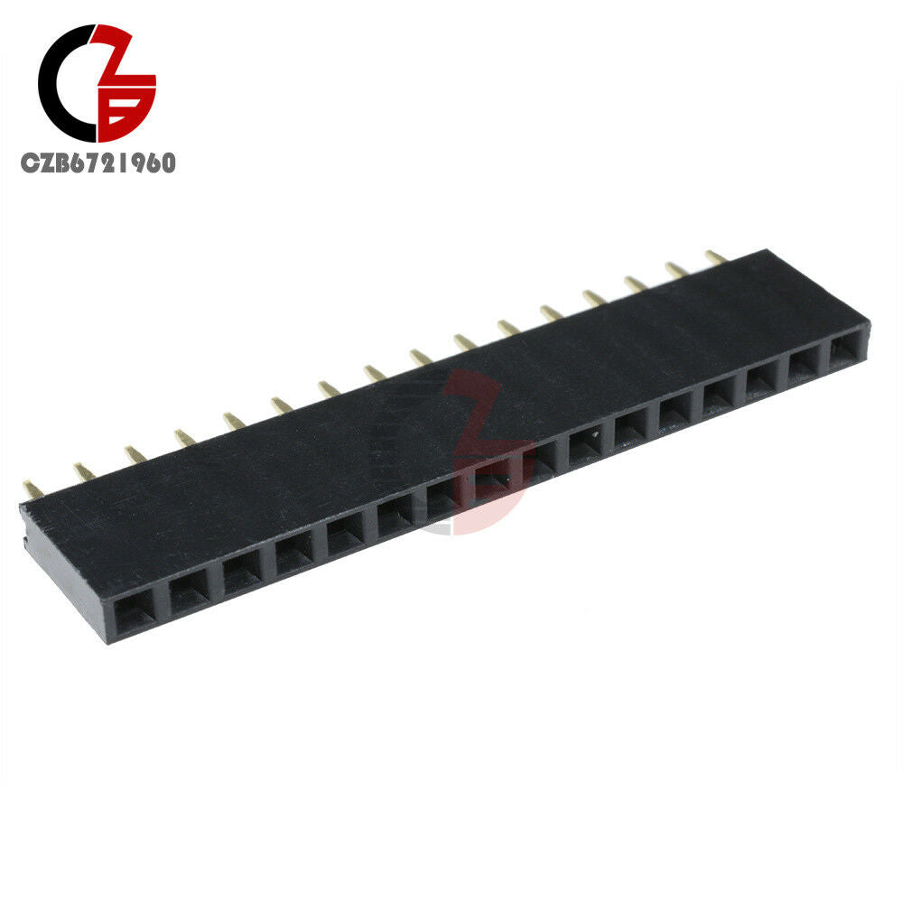 20PCS 2.54mm Pitch 16 Pin 1x16 Pin Single Row Female Straight Header Strip