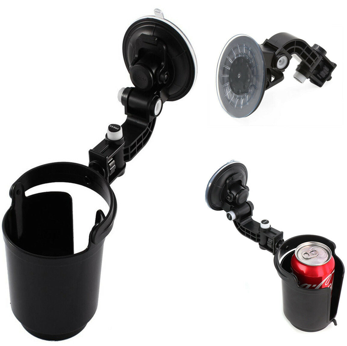 1PC Adjustable Universal Car Window Black Drinks Bottle Holder with Suction Cup